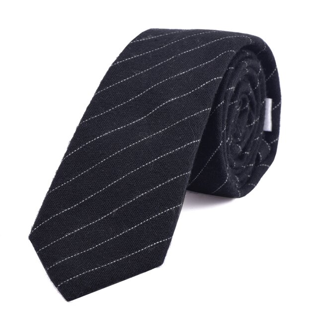 DonDon Herren Krawatte 6 cm gestreift schwarz