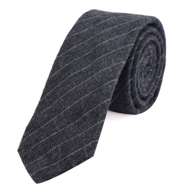DonDon Herren Krawatte 6 cm gestreift dunkelgrau