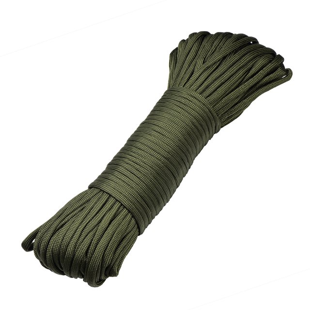 DonDon 30 Meter langes Stoffband Nylon-Schnur Paracord-Seil Survival Band zum Basteln und fr Outdoor Camping Aktivitten 4 mm - 7 Strnge olive