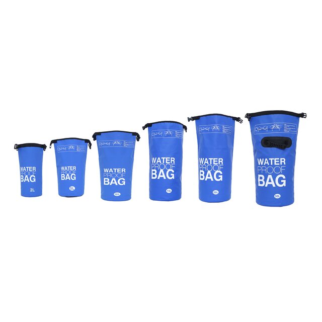 DonDon wasserdichter Outdoor Dry Bag Trockentasche mit Riemen - blau 10 Liter