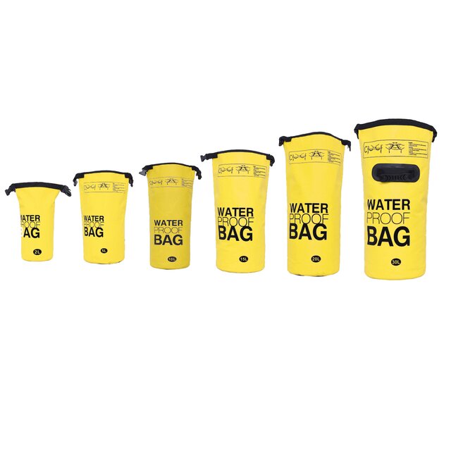 DonDon wasserdichter Outdoor Dry Bag Trockentasche mit Riemen - gelb 2 Liter
