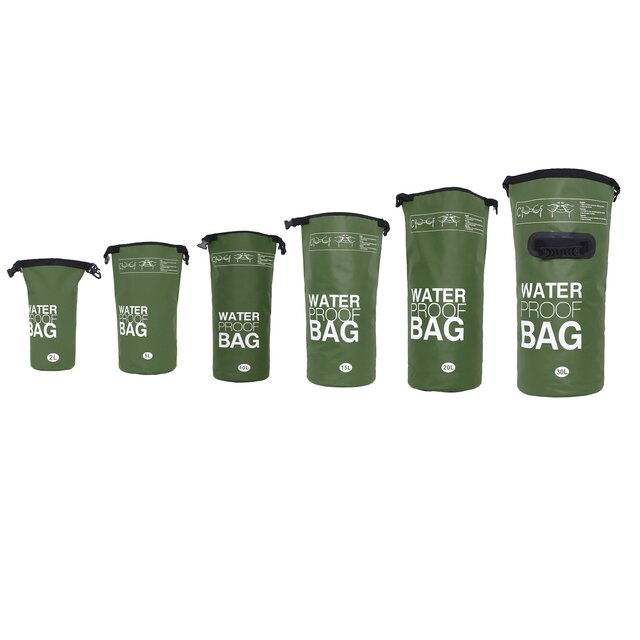 DonDon wasserdichter Outdoor Dry Bag Trockentasche mit Riemen - oliv 5 Liter