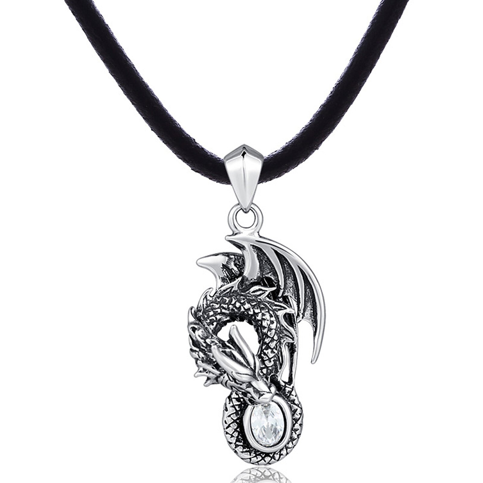 DonDon Herren Lederkette Leder Halskette 50 cm mit Edelstahl Anhänger ,  14,99 €
